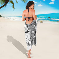 Hawaiian Manta Ray Tribal Sarong Polynesian Art Motifs White Color