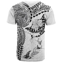 Hawaiian Manta Ray Tribal T Shirt Polynesian Art Motifs White Color LT03 - Polynesian Pride