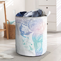 Hawaiian Manta Ray Tribal Laundry Basket Polynesian Art Motifs Sweet Pastel LT03 Multicolor - Polynesian Pride
