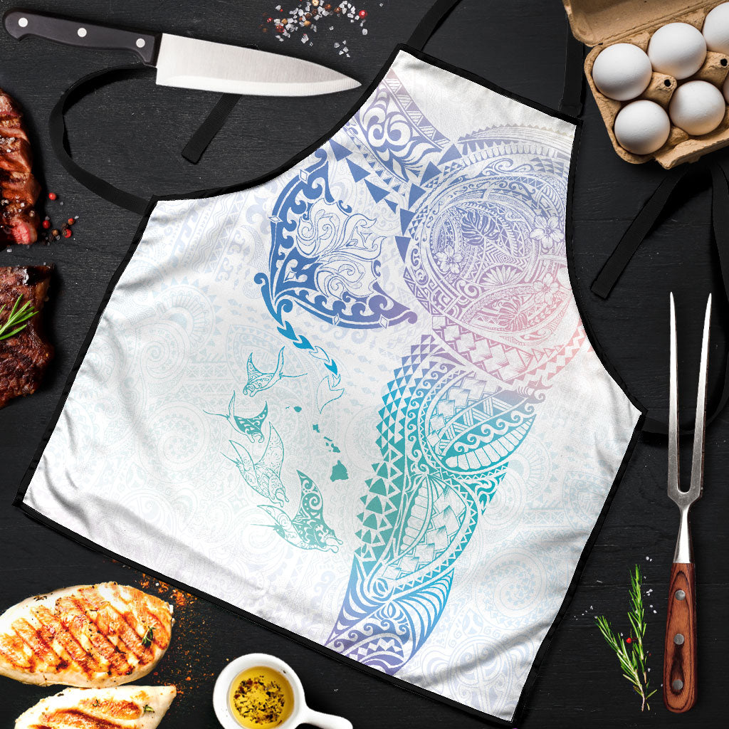 Hawaiian Manta Ray Tribal Apron Polynesian Art Motifs Sweet Pastel LT03 Multicolor - Polynesian Pride