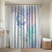 Hawaiian Manta Ray Tribal Bathroom Set Polynesian Art Motifs Sweet Pastel LT03 Shower Curtain Only Multicolor - Polynesian Pride