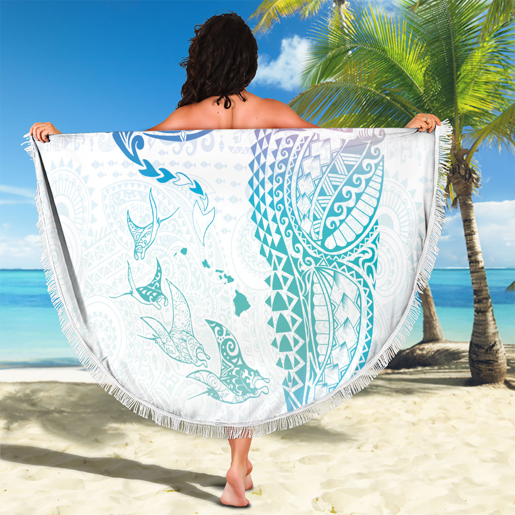 Hawaiian Manta Ray Tribal Beach Blanket Polynesian Art Motifs Sweet Pastel LT03 - Polynesian Pride