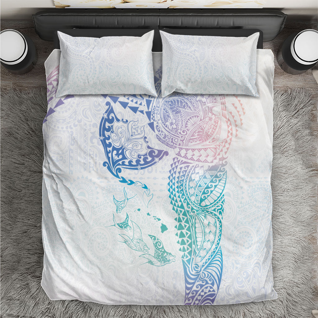 Hawaiian Manta Ray Tribal Bedding Set Polynesian Art Motifs Sweet Pastel LT03 Multicolor - Polynesian Pride