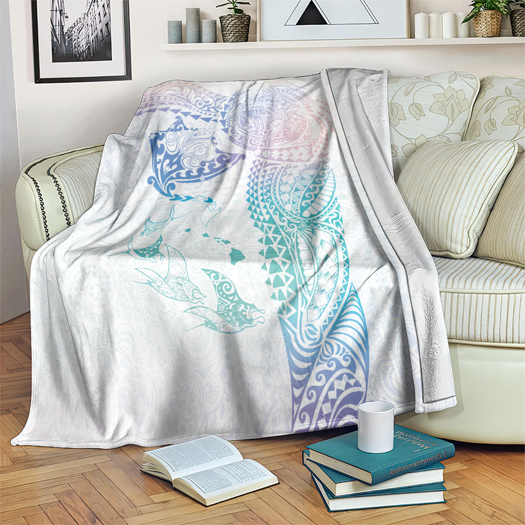 Hawaiian Manta Ray Tribal Blanket Polynesian Art Motifs Sweet Pastel LT03 Multicolor - Polynesian Pride