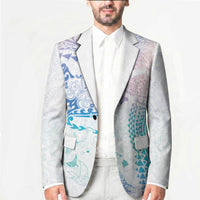 Hawaiian Manta Ray Tribal Blazer Polynesian Art Motifs Sweet Pastel LT03 - Polynesian Pride