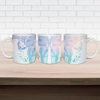 Hawaiian Manta Ray Tribal Ceramic Mug Polynesian Art Motifs Sweet Pastel LT03 - Polynesian Pride