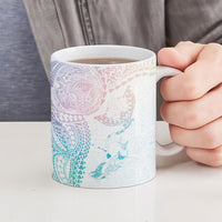 Hawaiian Manta Ray Tribal Ceramic Mug Polynesian Art Motifs Sweet Pastel LT03 - Polynesian Pride