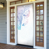 Hawaiian Manta Ray Tribal Door Cover Polynesian Art Motifs Sweet Pastel
