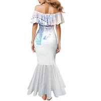 Hawaiian Manta Ray Tribal Family Matching Mermaid Dress and Hawaiian Shirt Polynesian Art Motifs Sweet Pastel