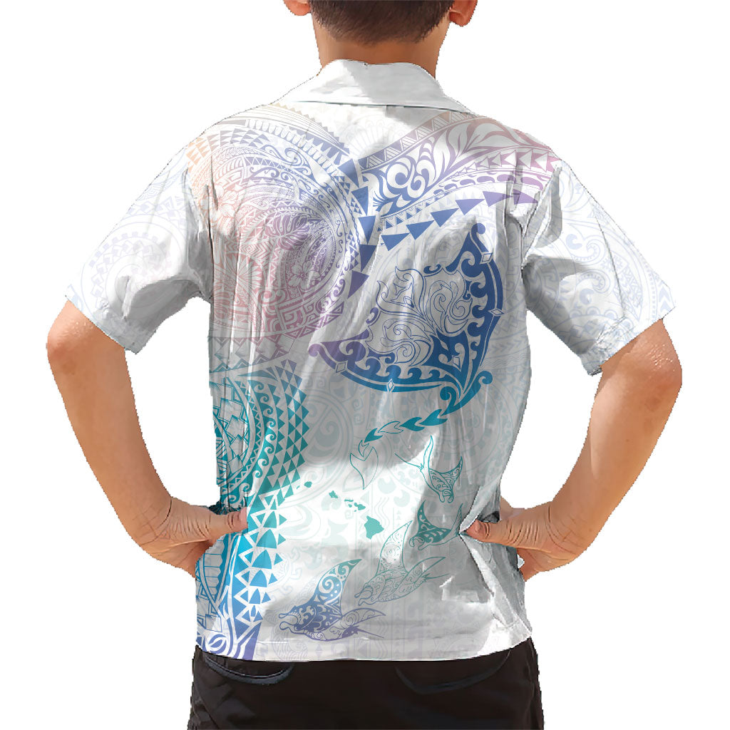 Hawaiian Manta Ray Tribal Family Matching Puletasi and Hawaiian Shirt Polynesian Art Motifs Sweet Pastel