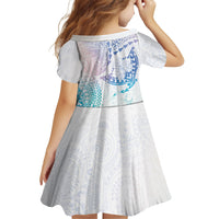 Hawaiian Manta Ray Tribal Family Matching Summer Maxi Dress and Hawaiian Shirt Polynesian Art Motifs Sweet Pastel