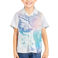 Hawaiian Manta Ray Tribal Family Matching Summer Maxi Dress and Hawaiian Shirt Polynesian Art Motifs Sweet Pastel