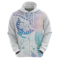 Hawaiian Manta Ray Tribal Hoodie Polynesian Art Motifs Sweet Pastel
