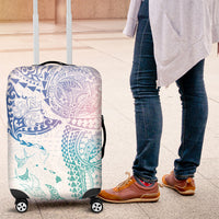 Hawaiian Manta Ray Tribal Luggage Cover Polynesian Art Motifs Sweet Pastel