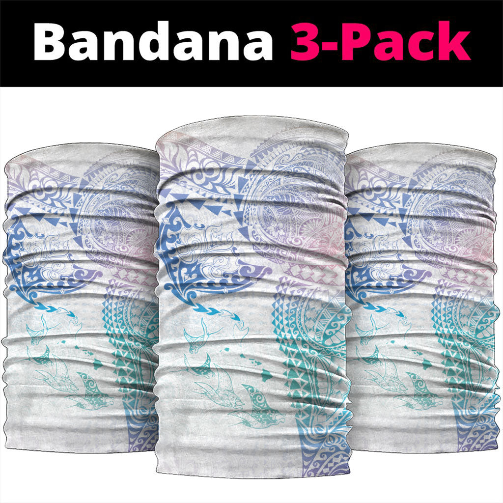 Hawaiian Manta Ray Tribal Neck Gaiter Polynesian Art Motifs Sweet Pastel LT03 package One Size: 25*50cm Multicolor - Polynesian Pride