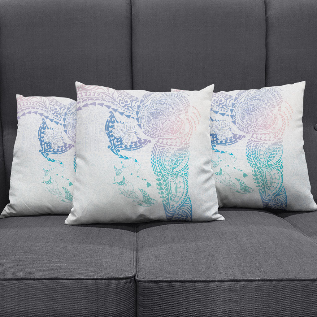 Hawaiian Manta Ray Tribal Pillow Cover Polynesian Art Motifs Sweet Pastel LT03 - Polynesian Pride