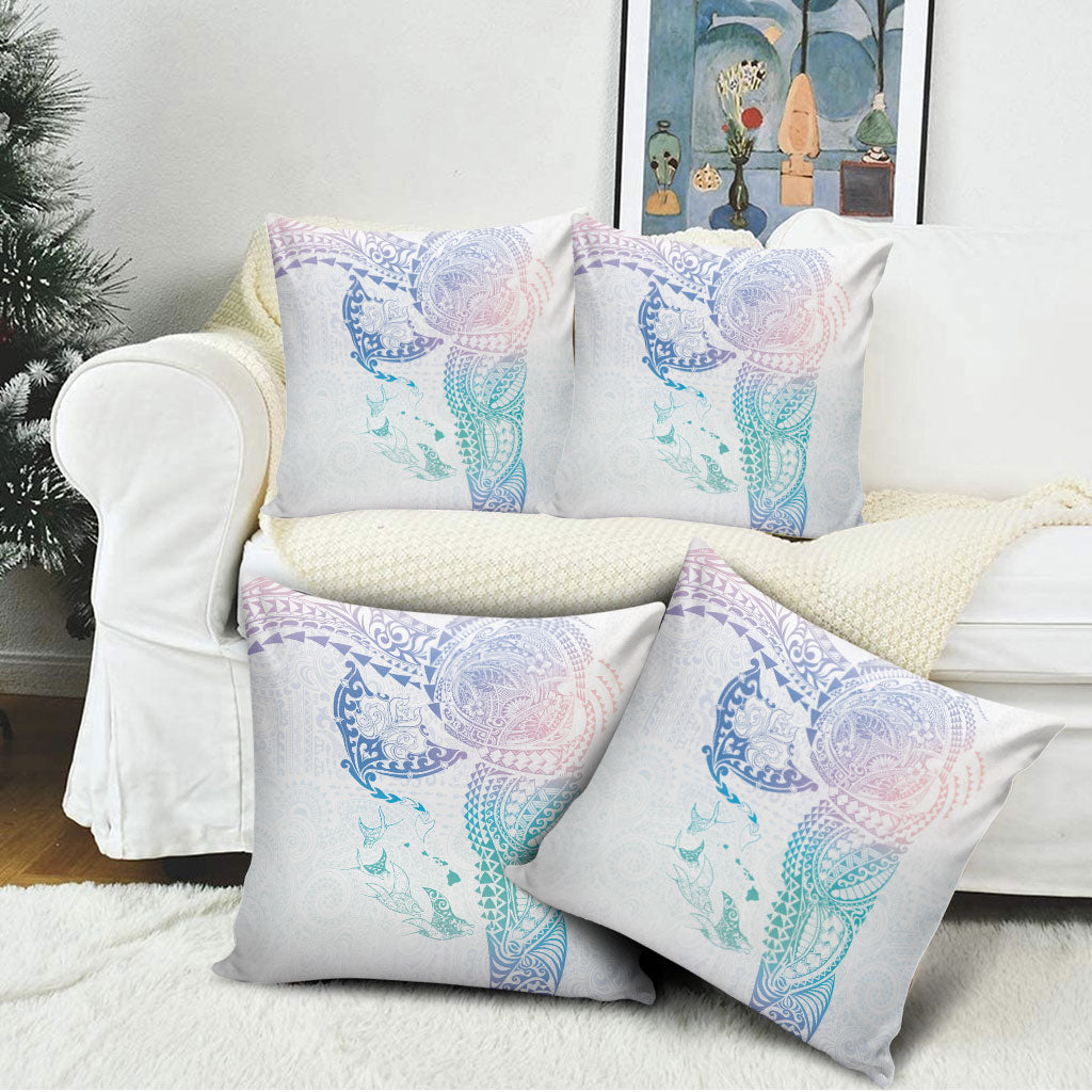 Hawaiian Manta Ray Tribal Pillow Cover Polynesian Art Motifs Sweet Pastel LT03 - Polynesian Pride
