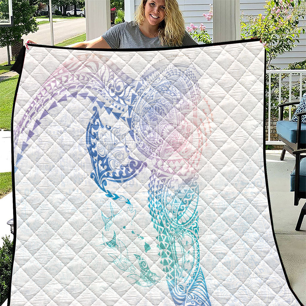 Hawaiian Manta Ray Tribal Quilt Polynesian Art Motifs Sweet Pastel