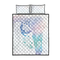 Hawaiian Manta Ray Tribal Quilt Bed Set Polynesian Art Motifs Sweet Pastel LT03 - Polynesian Pride