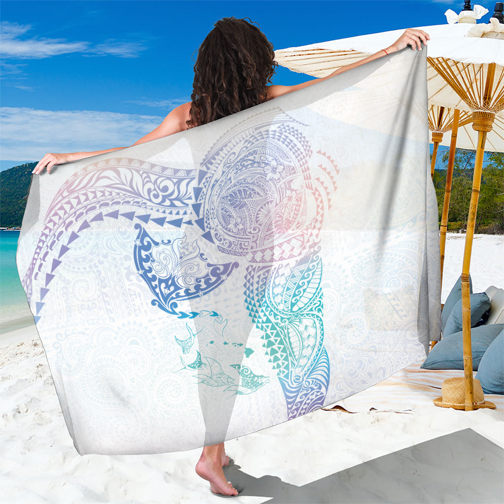 Hawaiian Manta Ray Tribal Sarong Polynesian Art Motifs Sweet Pastel
