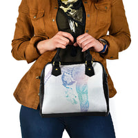 Hawaiian Manta Ray Tribal Shoulder Handbag Polynesian Art Motifs Sweet Pastel LT03 - Polynesian Pride