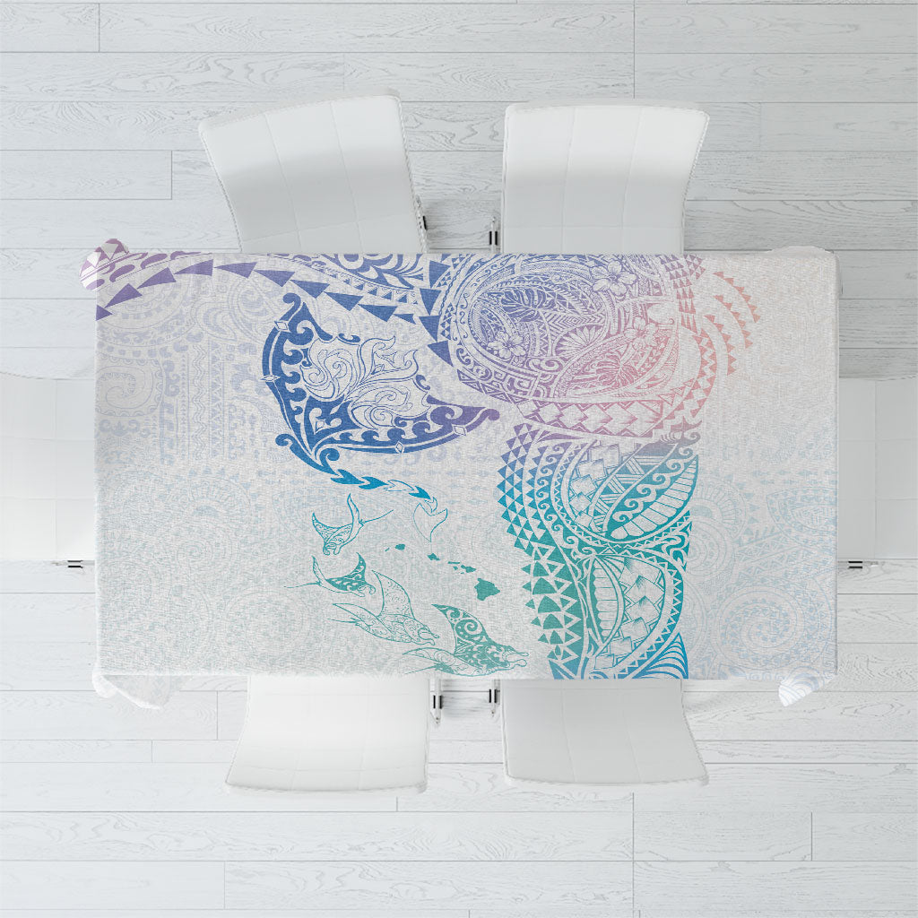 Hawaiian Manta Ray Tribal Tablecloth Polynesian Art Motifs Sweet Pastel LT03 Multicolor - Polynesian Pride
