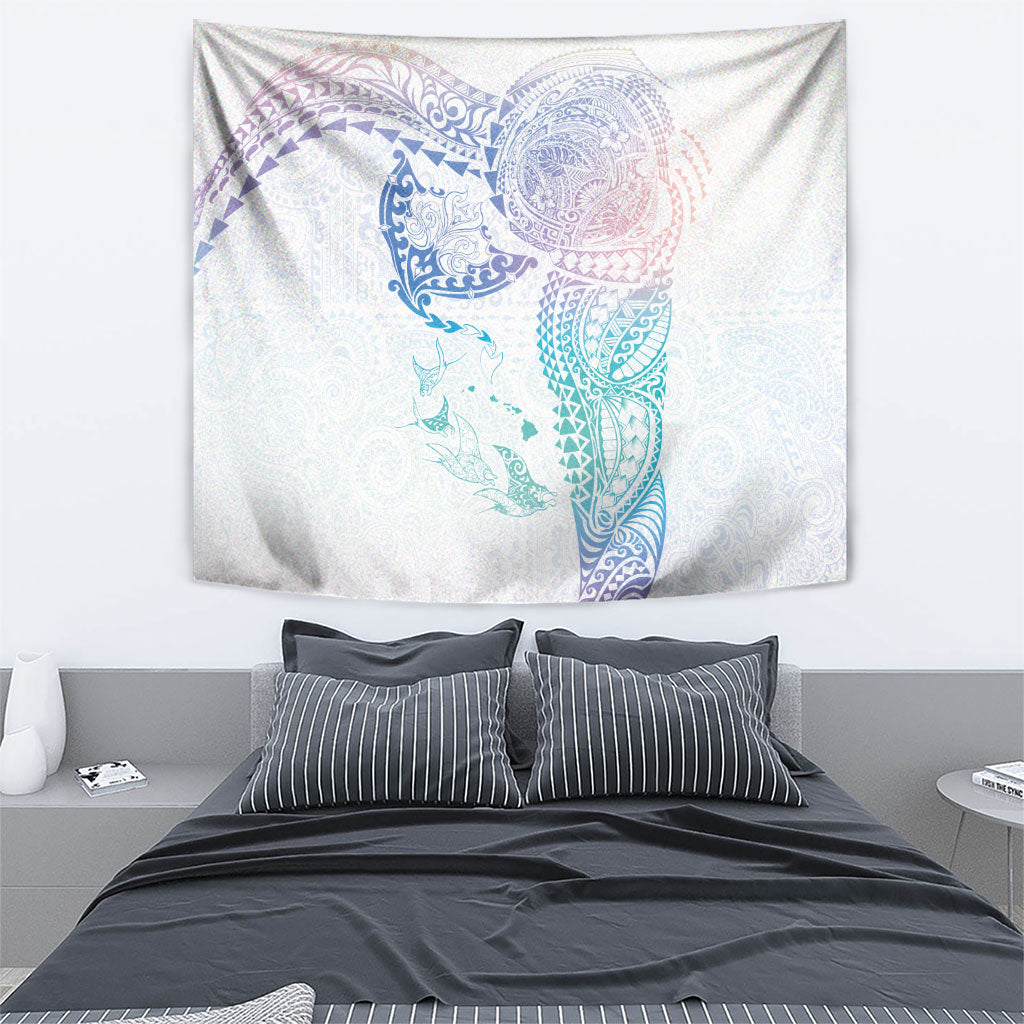 Hawaiian Manta Ray Tribal Tapestry Polynesian Art Motifs Sweet Pastel LT03 - Polynesian Pride