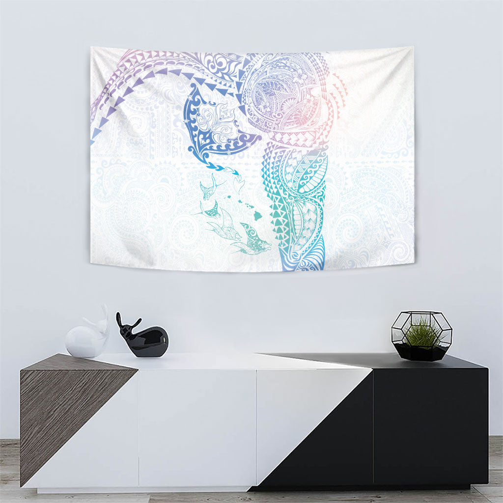 Hawaiian Manta Ray Tribal Tapestry Polynesian Art Motifs Sweet Pastel LT03 - Polynesian Pride