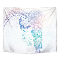 Hawaiian Manta Ray Tribal Tapestry Polynesian Art Motifs Sweet Pastel LT03 - Polynesian Pride
