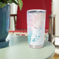 Hawaiian Manta Ray Tribal Tumbler Cup Polynesian Art Motifs Sweet Pastel
