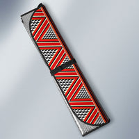 Maori Tukutuku Auto Sun Shade with Ferns Pohutukawa and Kowhai Tribal Moko Patterns
