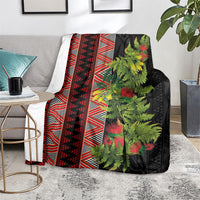 Maori Tukutuku Blanket with Ferns Pohutukawa and Kowhai Tribal Moko Patterns