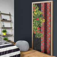 Maori Tukutuku Door Cover with Ferns Pohutukawa and Kowhai Tribal Moko Patterns