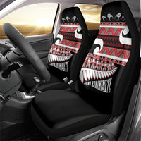 New Zealand Christmas Car Seat Cover Funny Santa Claus Haka Dance with Tukutuku LT03 - Polynesian Pride
