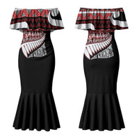 New Zealand Christmas Couples Matching Mermaid Dress and Hawaiian Shirt Funny Santa Claus Haka Dance with Tukutuku
