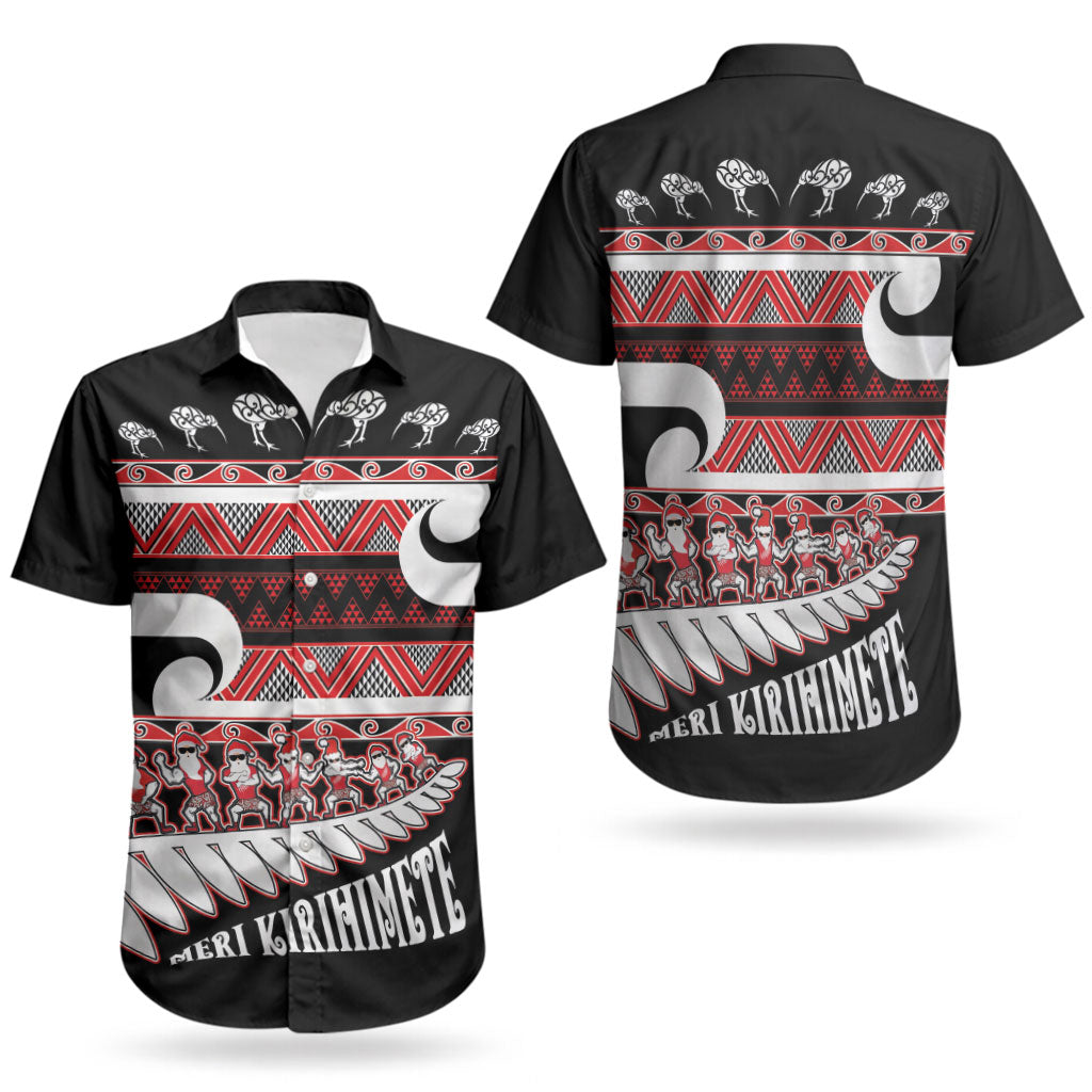 New Zealand Christmas Couples Matching Tank Maxi Dress and Hawaiian Shirt Funny Santa Claus Haka Dance with Tukutuku