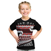 New Zealand Christmas Kid T Shirt Funny Santa Claus Haka Dance with Tukutuku