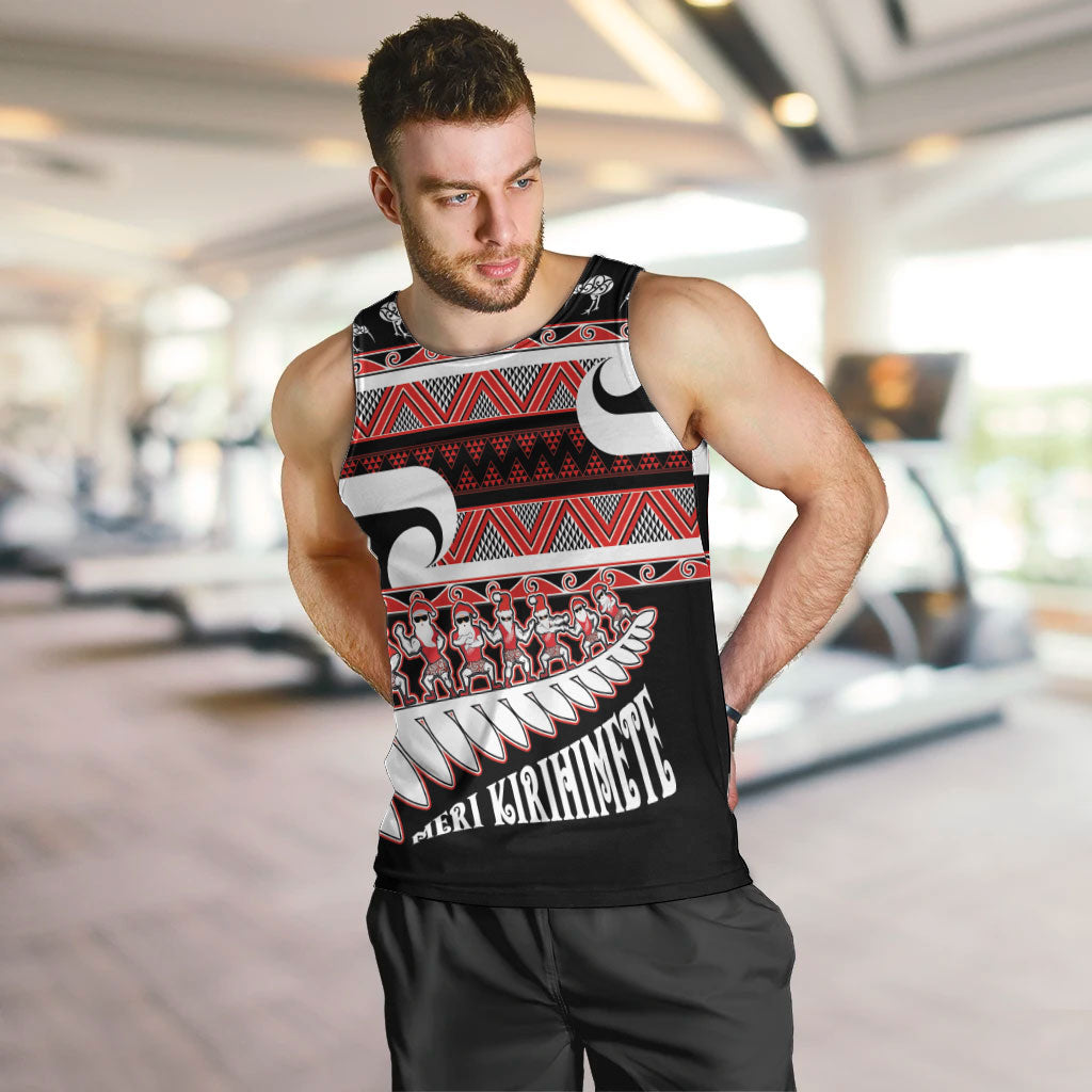 New Zealand Christmas Men Tank Top Funny Santa Claus Haka Dance with Tukutuku