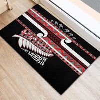 New Zealand Christmas Rubber Doormat Funny Santa Claus Haka Dance with Tukutuku LT03 - Polynesian Pride