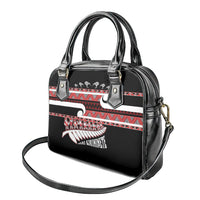New Zealand Christmas Shoulder Handbag Funny Santa Claus Haka Dance with Tukutuku LT03 - Polynesian Pride