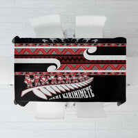 New Zealand Christmas Tablecloth Funny Santa Claus Haka Dance with Tukutuku LT03 Multicolor - Polynesian Pride