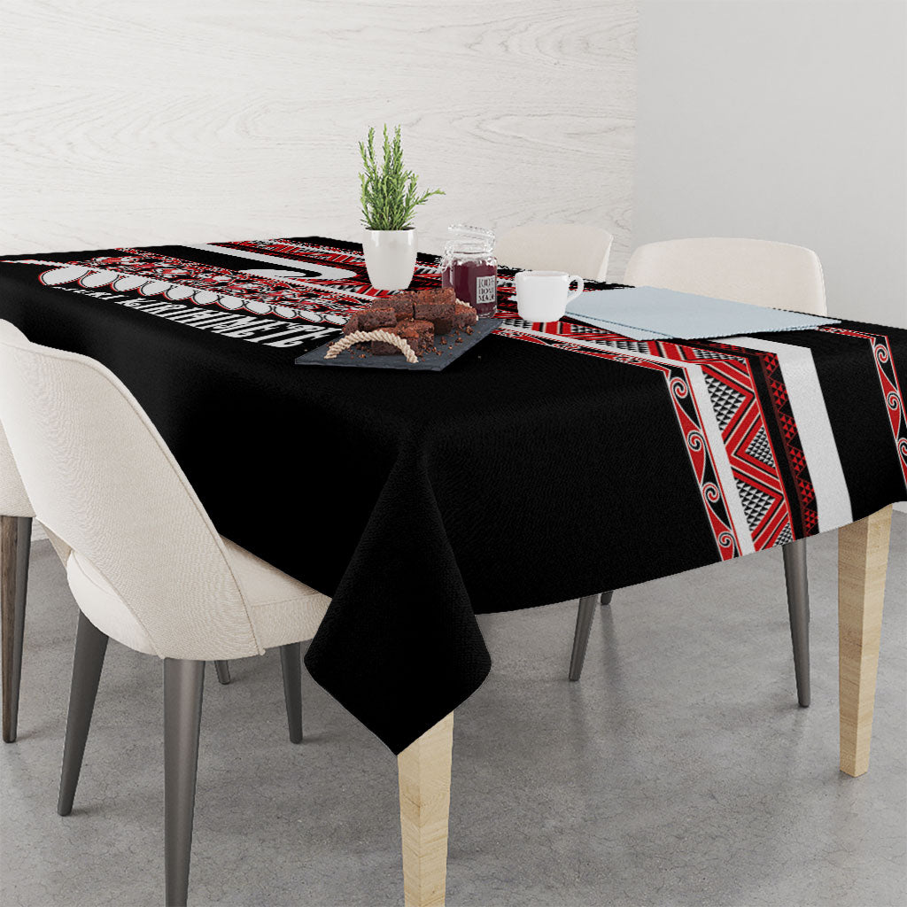 New Zealand Christmas Tablecloth Funny Santa Claus Haka Dance with Tukutuku LT03 - Polynesian Pride
