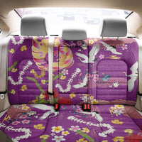 Hawaiian and Japanese Culture Together Back Car Seat Cover Kakau Tribal Pattern and Irezumi Art Purple Color LT03 - Polynesian Pride