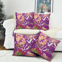 Hawaiian and Japanese Culture Together Pillow Cover Kakau Tribal Pattern and Irezumi Art Purple Color LT03 - Polynesian Pride