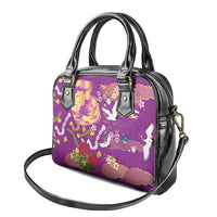 Hawaiian and Japanese Culture Together Shoulder Handbag Kakau Tribal Pattern and Irezumi Art Purple Color LT03 - Polynesian Pride
