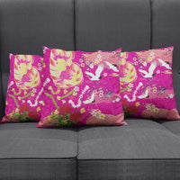 Hawaiian and Japanese Culture Together Pillow Cover Kakau Tribal Pattern and Irezumi Art Pink Color LT03 - Polynesian Pride