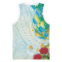 Japanese and Hawaiian Culture Fusion Basketball Jersey Irezumi with Turtles and Lei Kakau Pattern Fresh Vibe LT03 - Polynesian Pride