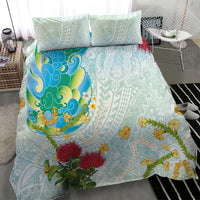 Japanese and Hawaiian Culture Fusion Bedding Set Irezumi with Turtles and Lei Kakau Pattern Fresh Vibe LT03 - Polynesian Pride