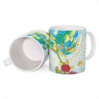 Japanese and Hawaiian Culture Fusion Ceramic Mug Irezumi with Turtles and Lei Kakau Pattern Fresh Vibe LT03 - Polynesian Pride