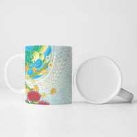 Japanese and Hawaiian Culture Fusion Ceramic Mug Irezumi with Turtles and Lei Kakau Pattern Fresh Vibe LT03 - Polynesian Pride